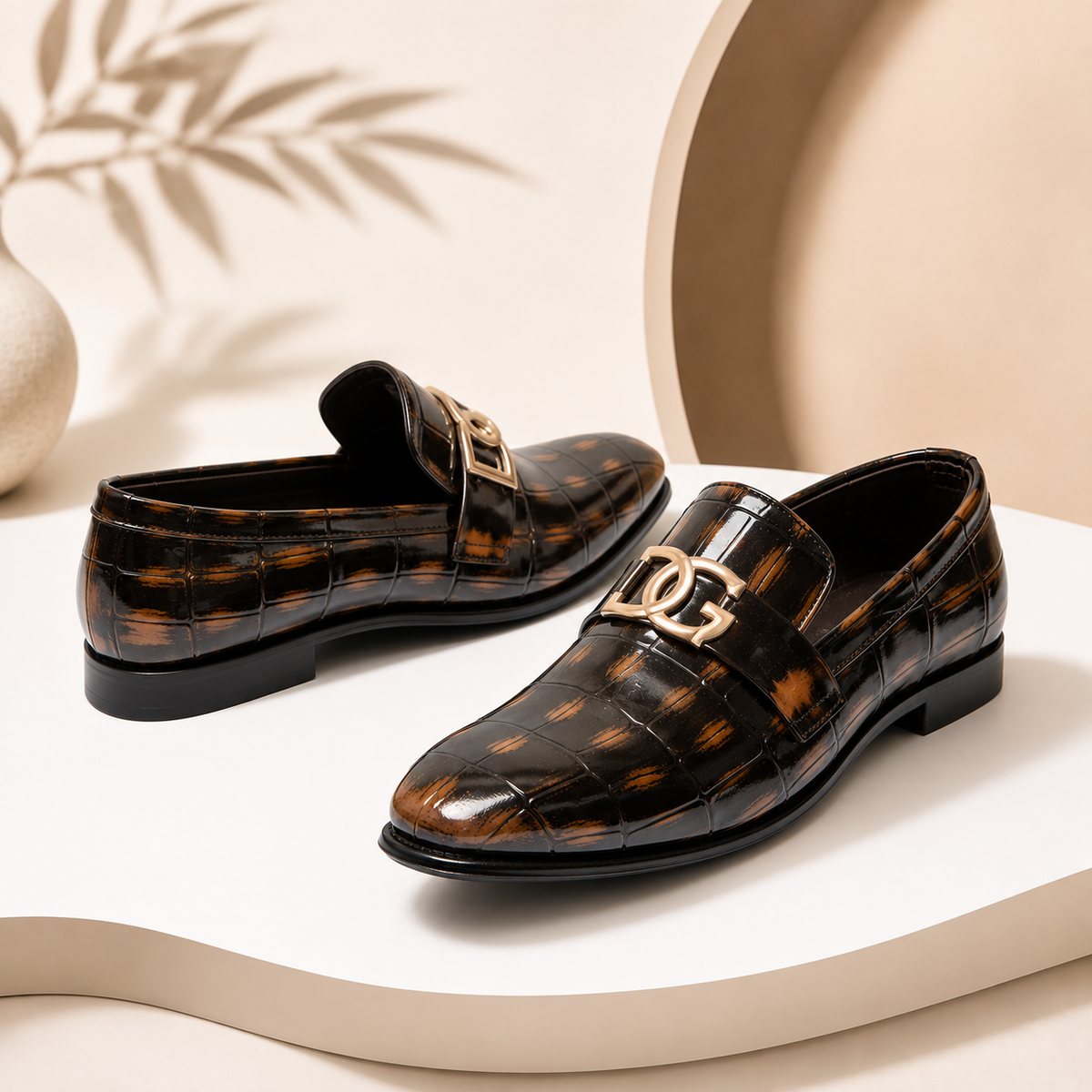 Classic Brown Leather DGLoafers